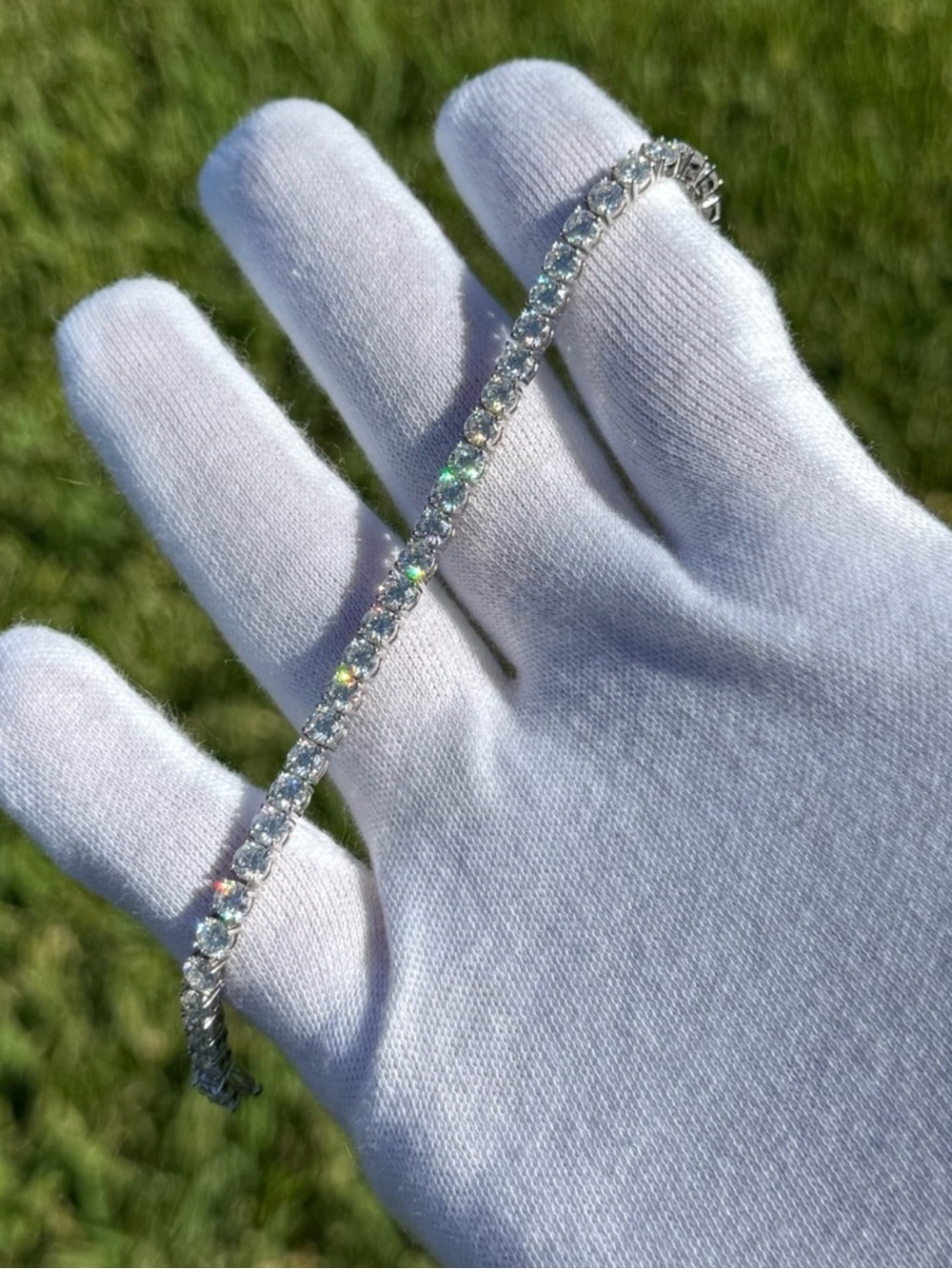 925 Silver, 11.7CTW Moissanite Tennis Bracelet
